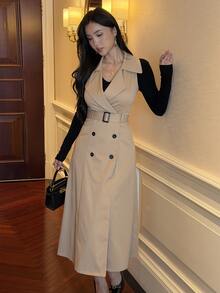 DAZY Women Long Dresses - Khaki - View 4