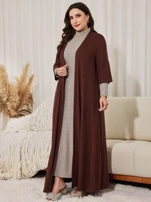 Lacomfia Women's Long Casual Warm Autumn/Winter Versatile Plus Size 2 Pieces Set - Multicolor - View 5