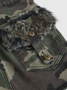 ROMWE Grunge Punk Y2K Vintage Millennium Hot Girl Pocket Patchwork Furry Drawstring Design Fitted Mini Skirt (Includes Leggings) - Green - View 2