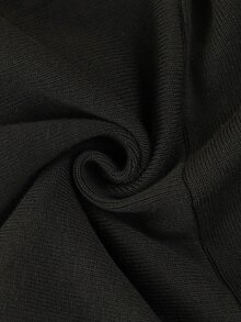 EMERY ROSE Women's Elegant Button Decor Long Sleeve Sweater Dress - Black - View 9