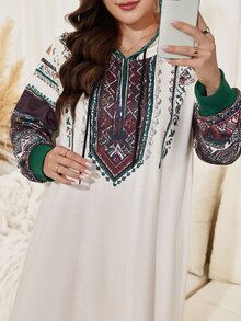 Lacomfia Women's Hooded Long Sleeve Loose Print Casual Versatile Comfortable Autumn Plus Size Long Sweatshirt - Multicolor - View 7