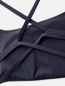 Nöista Sport's Bra With Multiple Straps On Back - Dark Grey - View 5