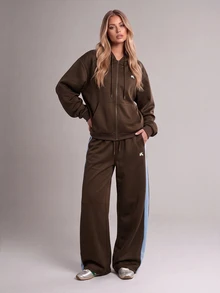 SHEIN Unity Women's Brown Mountain Logo Drawstring Wide Leg Sweatpants, High Waist Drape Loose Casual Straight Leg Sports Long Pants - Multicolor - View 1