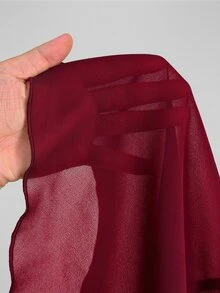 Sunspun Plus Size Spring/Summer Sheer Top & Fitted Drawstring Camisole Dress 2 Pieces Set Fall - Burgundy - View 8