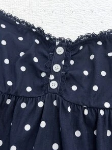 IslaSuriya Women's Polka Dot Casual Versatile Daily Wear Tube Top - Navy Blue - View 5