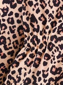 SHEIN Playful Pals 1件女款復古棕色花卉抓絨內裡拉鍊連帽外套，彈性腰部，中長款休閒通勤外套，秋冬款 - 棕色 - 查看 5