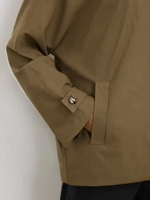 Maija Women's Plush Patchwork Casual Versatile Daily Outing Long Sleeve Jacket,Going Out Outfis - Khaki - View 7