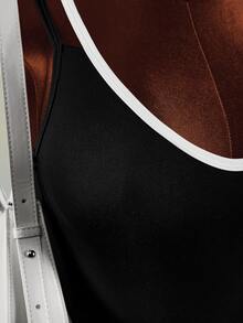 Amplova Women's Colorblock Patchwork Fashion Minimalist Sports Dress Tennis Daily Fashion Workout Gym Going Out Casual Sexy Black Backless Fitness Outdoor - Black and White - View 8