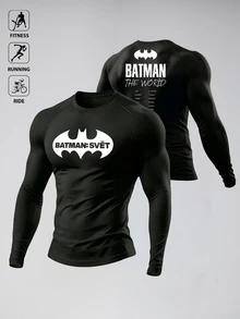 Manfinity BATMAN X SHEIN Men Sports Tees & Tanks - Black - View 1