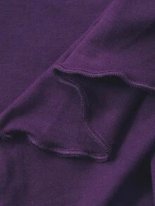 DAZY 純色極簡舒適針織女款居家服套裝 - 紫色 - 查看 7
