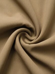 SHEIN Veneréa 慵懶風立領荷葉邊雪紡長洋裝 - 咖啡 - 查看 3