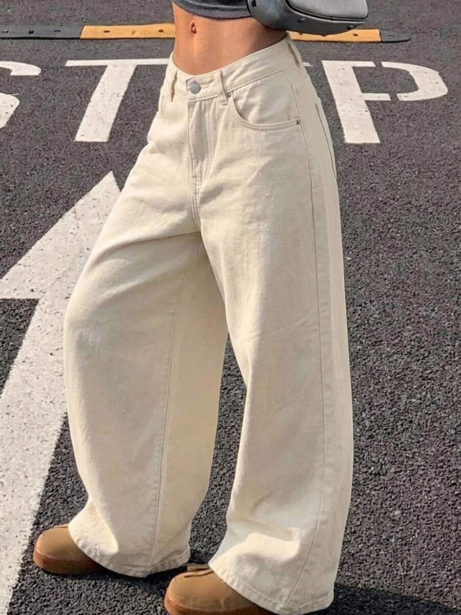 DAZY Women's Loose Cotton Leopard Print Long Pants - Beige - View 1