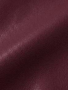 Struktiv Women's Autumn/Winter Fashion Casual Loose Pocket Design Cinched Waist Long Sleeve Leather Premium Feel Suitable For Daily Commute Shopping Date Street Style Regular Jacket - Burgundy - View 7