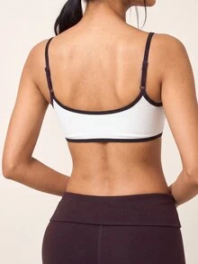 SHEIN BAE Set Olahraga Kasual Sehari-hari untuk Wanita: Atasan Camisole dan Celana Panjang dengan Kombinasi Warna - Bold Plum - View 2