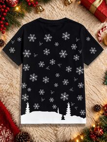 Manfinity Homme Men's Funny Santa Claus T-Shirt - Black - View 2
