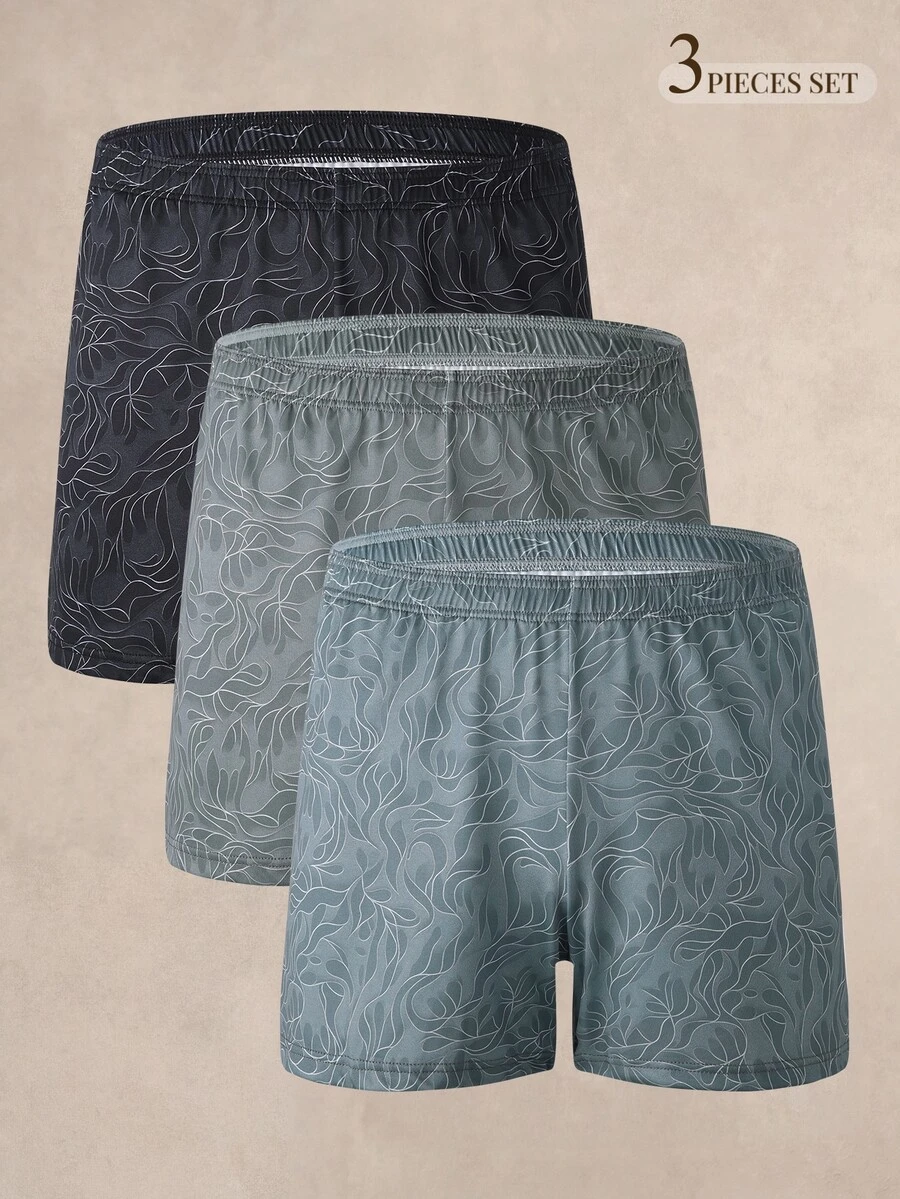 EverLounge Men's Printed Allover Pants 3 Pieces Set - Multicolor - View 1