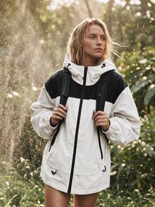 WanderVale Jaket Softshell Wanita Warna Polos 3-in-1 Minimalis Kasual Modis untuk Olahraga dan Aktivitas Luar Ruangan - Aprikot - View 4