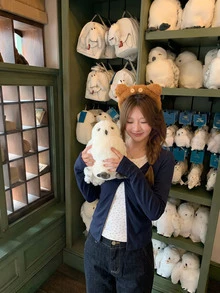 DAZY Atmospheric Ditsy Floral 2 In 1 Twist Long Sleeve T-Shirt, Slim Fit Flattering Design Elegant Top For Women, Autumn - Navy Blue - View 2