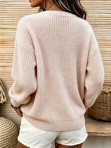 Balvessa Autumn/Winter New Vintage Elegant New Chinese Style Frog Button Open Front Knit Cardigan - Khaki - View 2