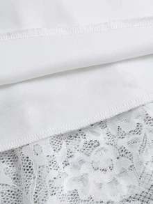 Sweetra Autumn/Winter Fashion Design New French Romantic Multi-Layer Slimming Asymmetrical Hem Short Skirt For Women - White - View 4