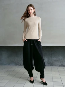 MOTF PREMIUM Áo thun nữ màu trơn phong cách thường ngày đa năng mặc hằng ngày - Màu Khaki - Xem 4