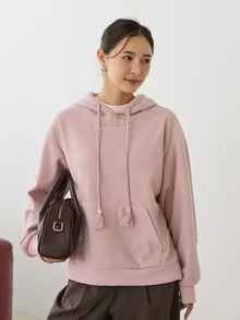Dazy-Less Women's Versatile Long Sleeve Hooded Sweatshirt With Pockets For Daily Wear - Pink - View 1