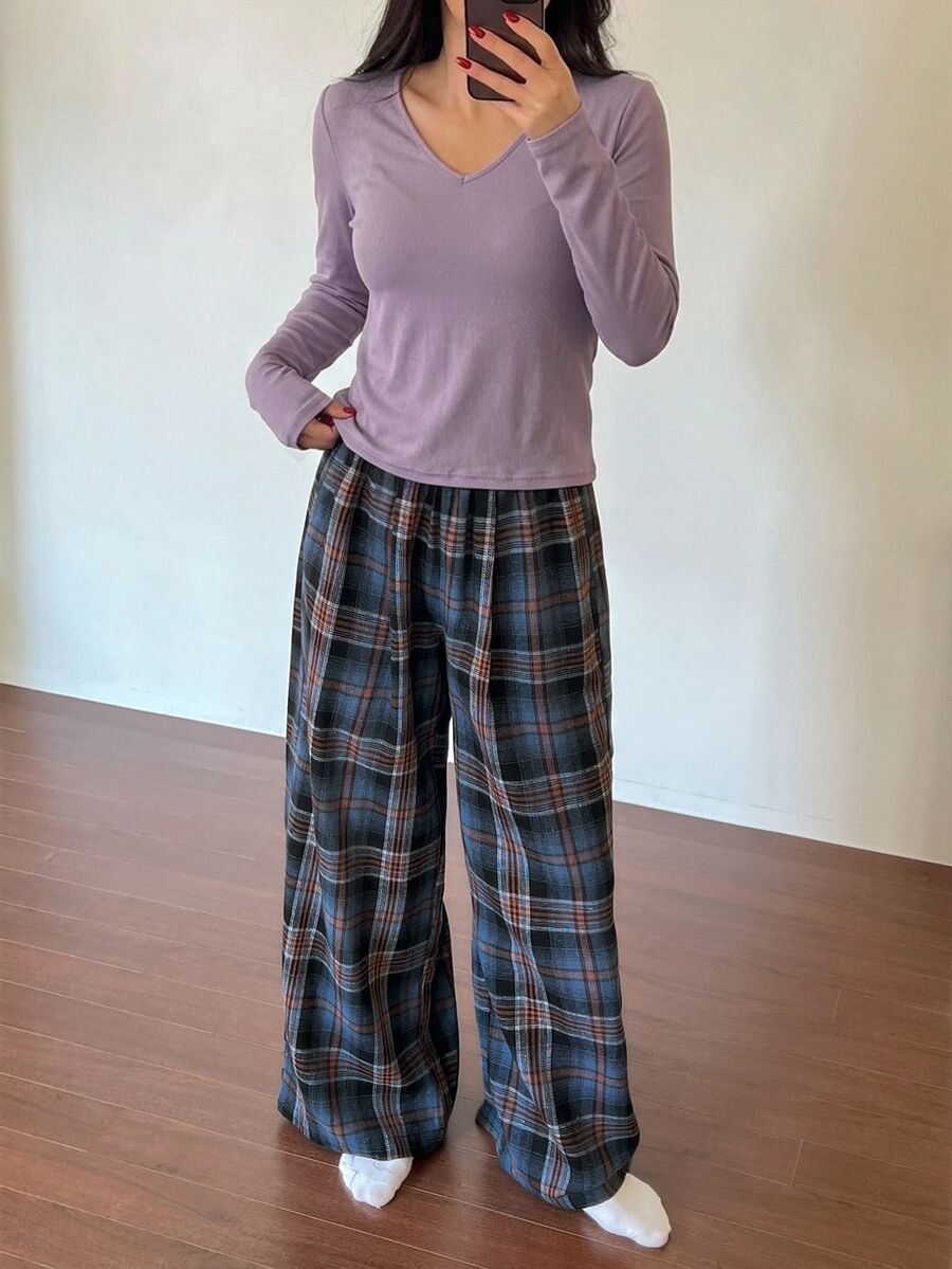 DAZY Spring Loose 2 Pieces Casual Comfortable Women's Loungewear Set - Purple - View 1