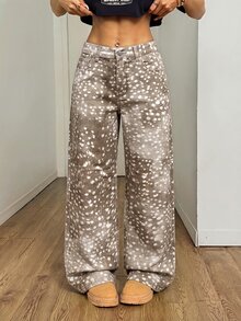 SHEIN PETITE 女款休閒寬鬆牛仔褲 - 彩色 - 查看 6