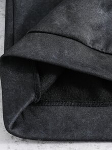 SHEIN 青少年男孩字母與數字圖案休閒日常運動衫 - 黑色 - 查看 9