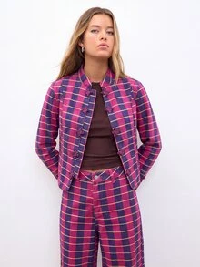 Nöista New Chinese Style Striped Jacket - Pink - View 7