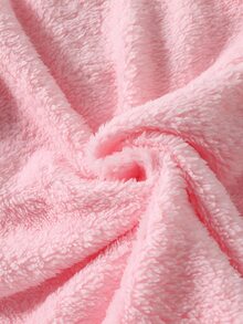 SHEIN Elladie kids 1件女款甜美風休閒Y2K可愛外套，校園休閒穿搭，秋冬3D貓咪刺繡連帽寬鬆抓絨夾克，學校健身房穿著，粉色 - 粉色 - 查看 6