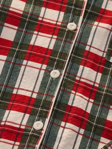 Dream Adore Plaid Print Lapel Front Open Long Sleeve Long Pants Pajama Set - Multicolor - View 5