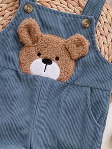 Newborn Baby Cartoon Pattern Casual Daily One-Piece Long Pants - Royal Blue - View 4