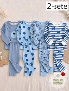 4PCS Baby Boys Pajamas - Multicolor - View 1