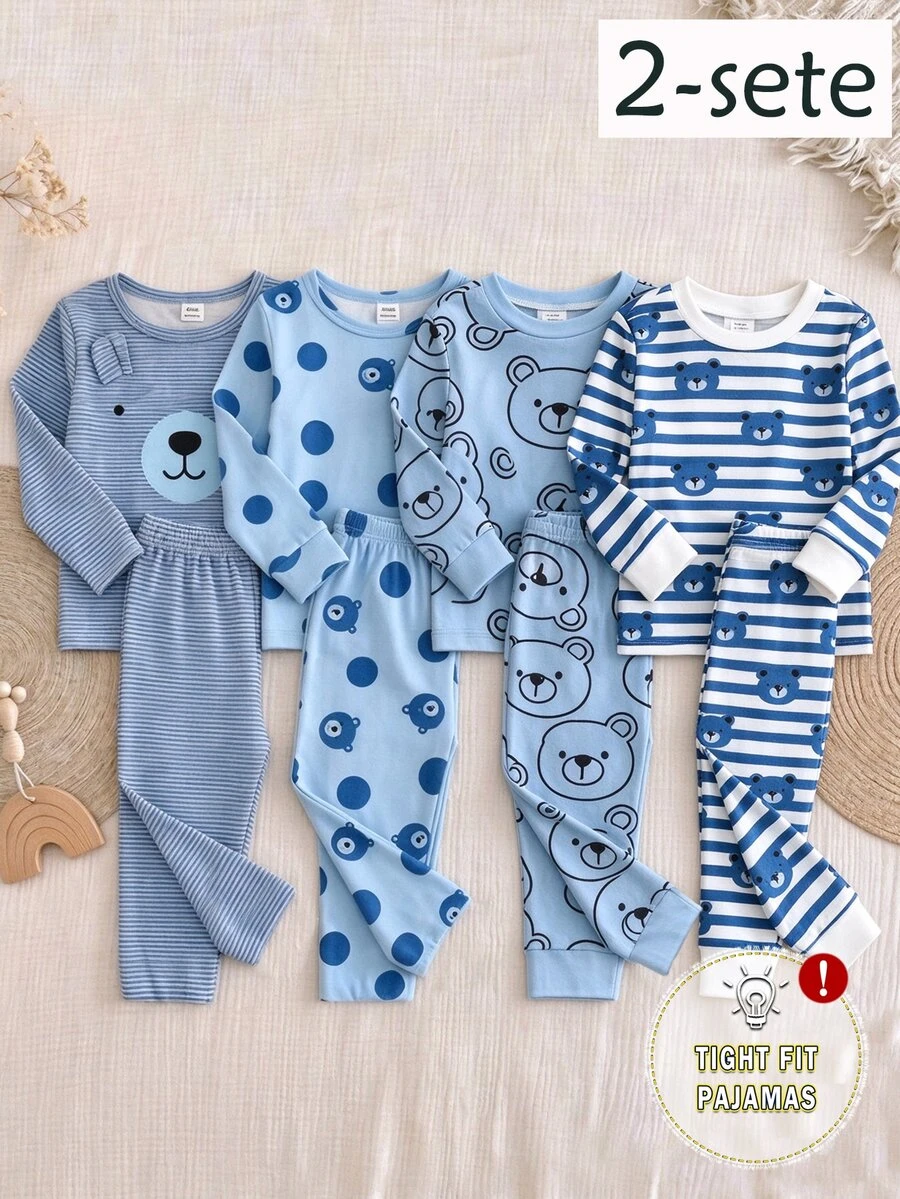 4PCS Baby Boys Pajamas - Multicolor - View 1