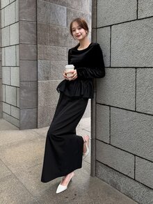 FRIFUL Women's Solid Color Casual Versatile Daily Long Sleeve T-Shirt - Black - View 4
