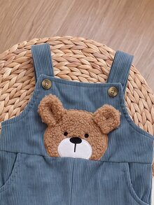 Newborn Baby Cartoon Pattern Casual Daily One-Piece Long Pants - Royal Blue - View 5
