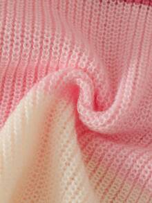 New Fashion Versatile Cute Girls Heart Bow Knitted Sweater Set - Pink - View 3