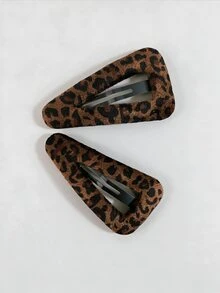 DAZY Vintage Leopard Print Fashion Versatile Hair Clip - Coffee - View 3