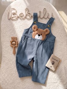 Newborn Baby Cartoon Pattern Casual Daily One-Piece Long Pants - Royal Blue - View 6