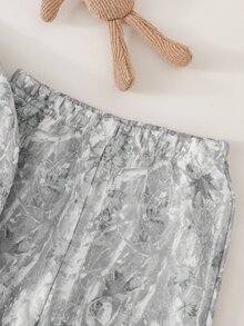 SHEIN 女嬰針織花卉連帽休閒寬鬆衛衣與長褲 2 件套 - 彩色 - 查看 4