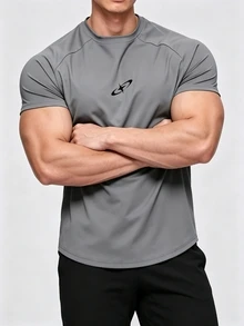 Gym Rark 男士休閒百搭日常旅行運動T恤 - 深灰色 - 查看 4