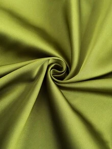 Firerie Plus Size Minimalist Satin Long Sleeve Fashion Dress - Olive Green - View 9