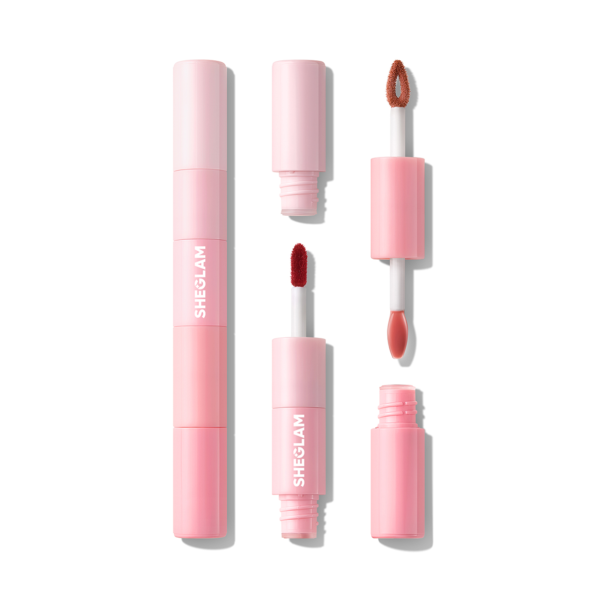 Shein Women's Cocoa Nude Vibe Shift Lip Trio-Cocoa Nude Liner & Gloss Combo Peel-Off Lip Stain Brand Beauty Cosmetic Makeup For And Girls