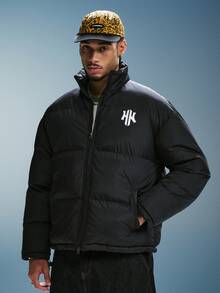 PAVTROS Men's Zipper Long Sleeve Padded Coat New Year New Year's Day - Black - View 5