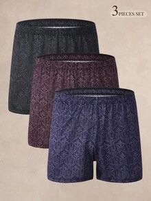 EverLounge Men's Printed Allover Pants 3 Pieces Set - Multicolor - View 1