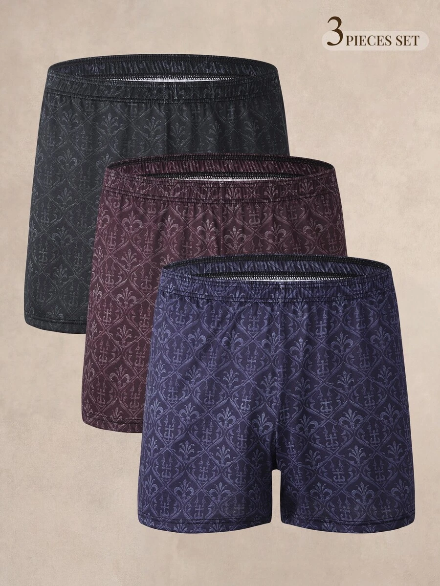 EverLounge Men's Printed Allover Pants 3 Pieces Set - Multicolor - View 1