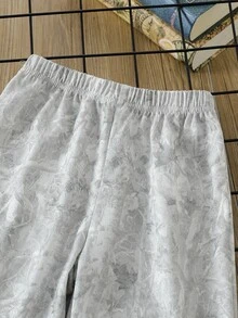 SHEIN Coolqubz 2件組小男孩休閒純色紮染運動衫+長褲，適合日常、上學、旅行、戶外玩耍，春秋季返校穿著 - 淺灰色 - 查看 5