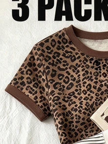 3PCS Tween Girls T-Shirts - Multicolor - View 4