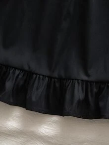 SHEIN 女童花卉印花彼得潘領百褶休閒日常洋裝，可愛圖案長袖寬鬆秋季花卉洋裝，返校穿搭 - 黑色 - 查看 10